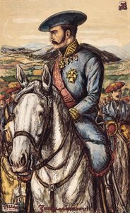 Porträt von Tomas Zumalacarregui (1788-1835), ein Militärmitglied der karlistischen Armee während des Ersten Krieges (1833-1840) (Lithographie) von Spanish School