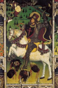 Darstellung von Santiago Matamoros, aus einem Altarbild in der Königlichen Kapelle des Alcazar von Segovia, Spanien