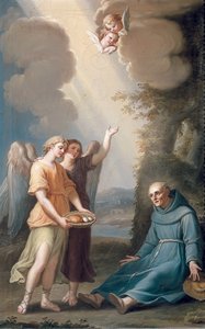 Der heilige Sebastian von Aparicio erhält Nahrung von Engeln, Ende des 18. Jahrhunderts von Spanish School