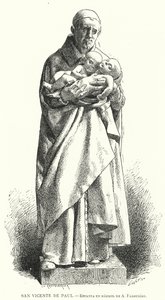 St. Vincent de Paul, französischer katholischer Priester, Marmorstatue von Jean Alexandre Joseph Falguiere