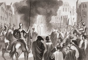 Templer werden auf dem Scheiterhaufen verbrannt von Spanish School