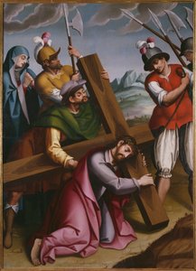 Das Tragen des Kreuzes, Simon von Kyrene hilft Jesus