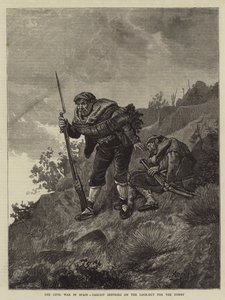 Der Bürgerkrieg in Spanien, Carlistische Wachen auf der Suche nach dem Feind von Spanish School