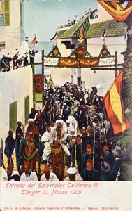 Der Einzug von Kaiser Wilhelm II. (1859-1941) in Tanger, 31. März 1905 von Spanish School