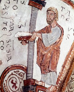 Der Zyklus der Monate: Ein Diener bietet Fisch an (Detail)