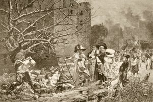 Das Massaker von Machecoul, Frankreich, während der Französischen Revolution, nach einem Gemälde von Francois Flameng, aus 