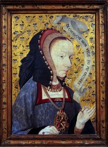 Denkende Dame. Ihre Worte sind auf einem Band geschrieben: „De Quilque Non Vede. Yo My Recorde“ (Von denen, die ich nie gesehen habe, erinnere ich mich). Denke an Erinnerung und Anerkennung von Spanish School
