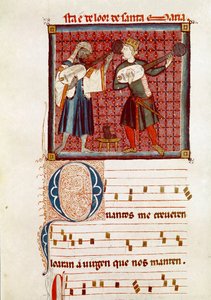 Zwei Musiker, einer maurisch und der andere spanischer Christ (Detail) von Spanish School