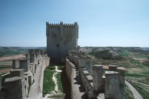 Ansicht der Burgmauern und des Bergfrieds