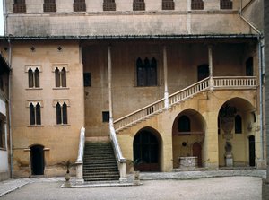 Ansicht des Herzogspalastes des Generals der Jesuiten Francois Borgia (San Francisco de Borja), Herzog von Gandia (1510-1572). Gandia, Spanien (Foto)