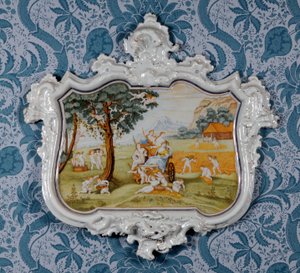 Wandplakette, Alcora-Keramikfabrik, ca. 1750