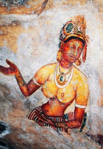 Mädchen von Sigiriya, Fresko, archäologische Stätte Sigiriya von Sri Lankan School