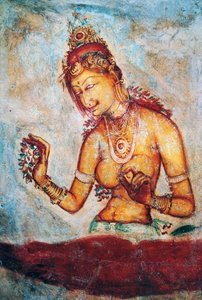 Die Jungfrauen von Sigiriya, Fresko, archäologische Stätte Sigiriya (Unesco-Welterbeliste) von Sri Lankan School