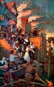 Der große Brand von London im Jahr 1666, um 1920 von Elizabeth Adela Stanhope Forbes