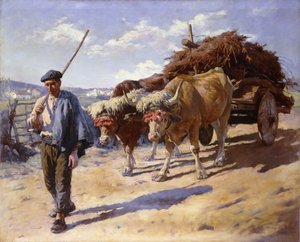 Bauer mit seinem Ochsenkarren, Ascain von Stanhope Alexander Forbes