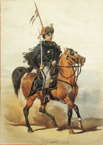 Offizier der Husaren von Piacenza, Zeichnung von Stanislao Grimaldi del Poggetto von Stanislas Grimaldi del Poggetto