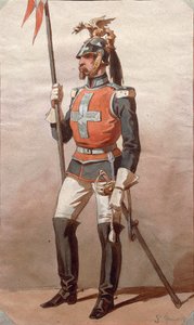 Studie von Uniformen, Zeichnung von Stanislao Grimaldi del Poggetto