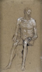 Studie eines sitzenden Mannes (Zeichnung)
