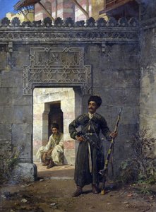 Die Tscherkessenwachen. Gemälde von Stanislav Khlebovsky (Khlebovski) (1835-1884) - 1880 - Öl auf Leinwand von Stanislaus von Chlebowski