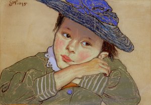 Mädchen mit blauem Hut, 1895 von Stanislaw Wyspianski