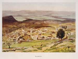 Aquarell von Stanley Inchbold, Darstellung von Nazareth in Palästina 1906 von Stanley Inchbold
