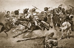Auf der Expedition nach Pao-ting-fu: Ein Angriff der Bengal Lancers, Illustration aus 
