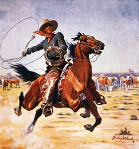 Cowboy mit Lasso von Stanley L. Wood