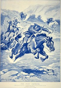 Pony Express von Indianern verfolgt von Stanley L. Wood