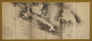 Drachen und Wolken, Momoyama- oder Edo-Periode, 1590-1640