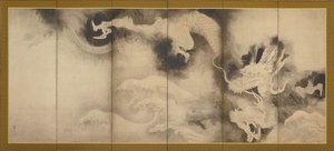 Drachen und Wolken, Momoyama- oder Edo-Periode, 1590-1640