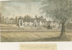 Blithfield Hall: Aquarell, undatiert [18. Jahrhundert] von Stebbing Shaw