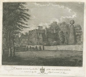 Great Barr Dorf - Altes Tudorhaus: Gravur, undatiert [spätes 18. Jahrhundert] von Stebbing Shaw