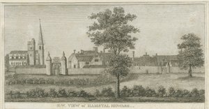 Hamstall Ridware - Kirche und Herrenhaus (Stich) von Stebbing Shaw