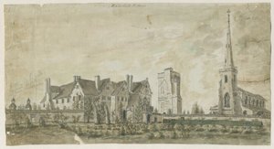 Hamstall Ridware - Kirche und Herrenhaus: Aquarell, undatiert [1762-1802]