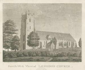 Longdon Kirche: Gravur von Stebbing Shaw