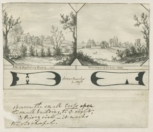 Mavesyn Ridware - Standort des Blythbury Priory: Indianertuschezeichnung, 1795 von Stebbing Shaw