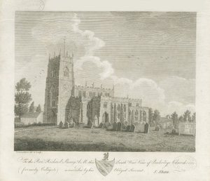Penkridge Kirche: Gravur, undatiert [spätes 18. Jh.]