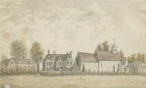 Pipe Ridware Church und Herrenhaus: Aquarellzeichnung, undatiert [1762-1798]
