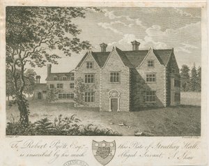 Streethay Hall: Gravur, nd [spätes 18. Jh.] von Stebbing Shaw