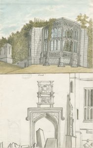 Tixall - Gotisches Fenster und heraldische Antiquitäten: Aquarell, undatiert [1762-1802]