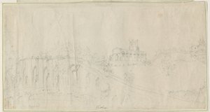 Tutbury Kirche und Schloss - Nordostansicht von Stebbing Shaw