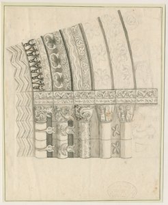 Tutbury Priory Church - Westportal: Feder- und Sepiazeichnung, undatiert [1762-1802]