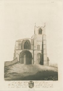 Tutbury Priory Kirche (Aquatinta-Stich)