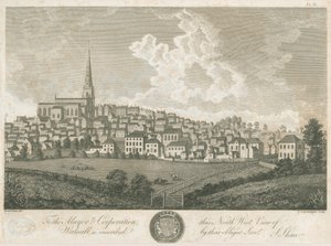 Walsall Town - Nordwestansicht: Gravur, undatiert [ca. 1798] von Stebbing Shaw