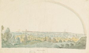 Wolverhampton - Ferne Ansicht von den Höhen von Tettenhall: Aquarell, undatiert [spätes 18. Jahrhundert] von Stebbing Shaw