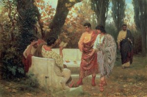 Römischer Dichter Catullus liest sein Gedicht