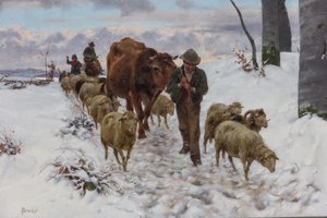 Rückkehr vom Markt nach dem Schneefall, vor 1877