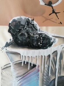 Dunkler surrealer Schädel von Stefano Mazzolini