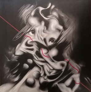 Unheimliches abstraktes Porträt von Stefano Mazzolini