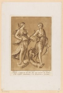 Diana und Callisto (Deckenmalereien der Loggia di Galatea in der Villa Farnesina in Rom) von Stefano Mulinari